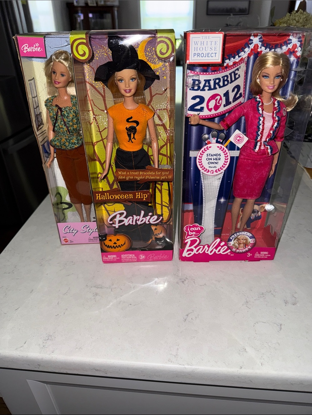 Barbie Dolls. 3 different dolls. Barbie 2012, Halloween Hip, City Style. All NIB